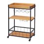 Industrial Rolling Bar Cart with Removable Serving Tray (24&quot;)