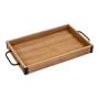 Industrial Rolling Bar Cart with Removable Serving Tray (24&quot;)