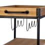 Industrial Rolling Bar Cart with Removable Serving Tray (24&quot;)