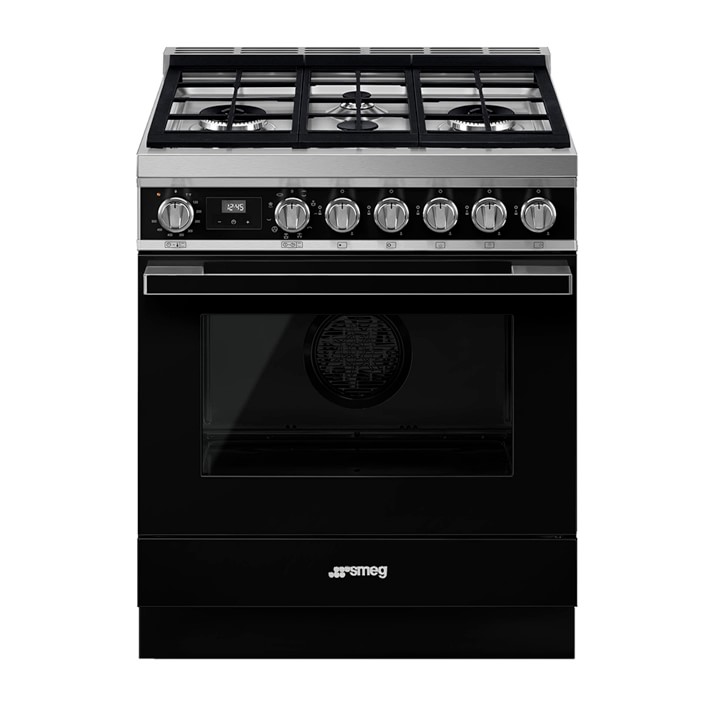 SMEG Portofino Dual-Fuel Range, Anthracite, 30"