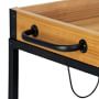 Industrial Rolling Bar Cart with Removable Serving Tray (24&quot;)