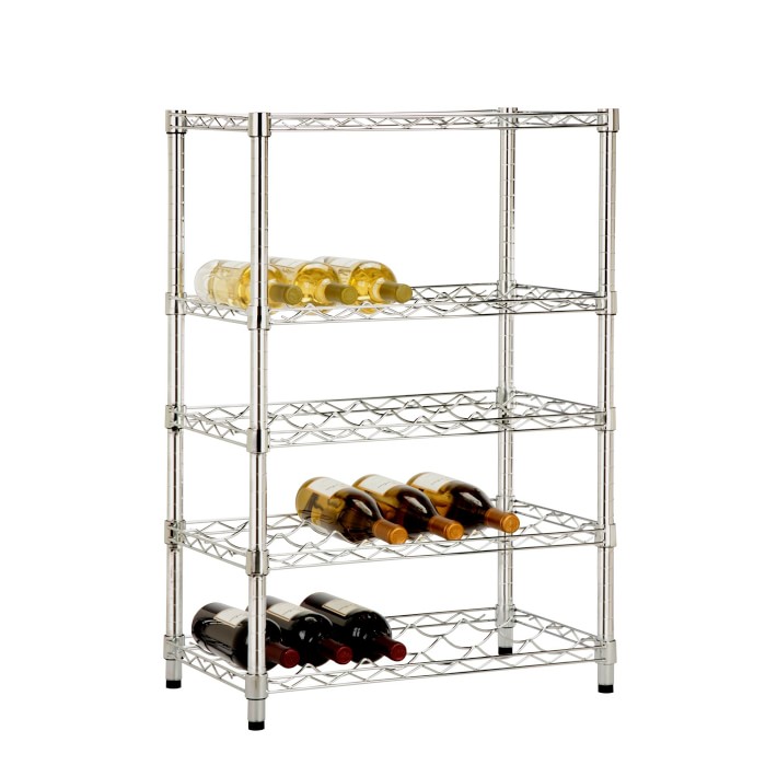 4-Tier Chrome Metal Wine Rack