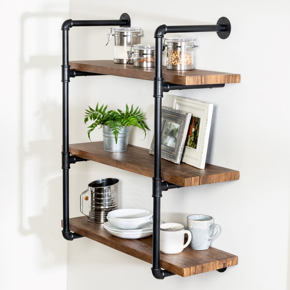 Black 3-Tier Wall Shelf