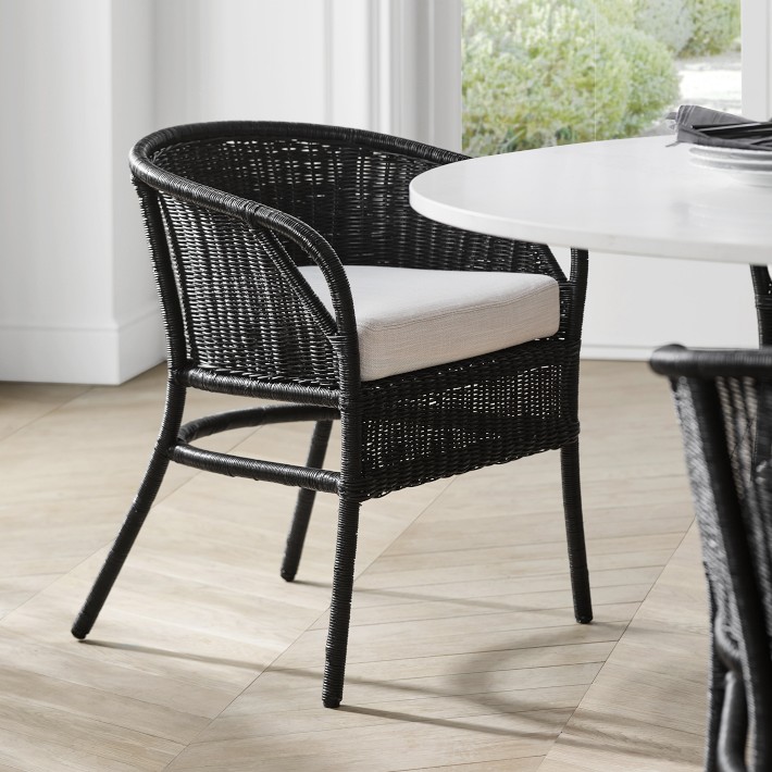 Topanga Armchair, Perennials Basketweave, Light Sand Cushion