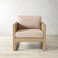 Point Reyes Occasional Chair, Sunbrella Performance Canvas, Flax