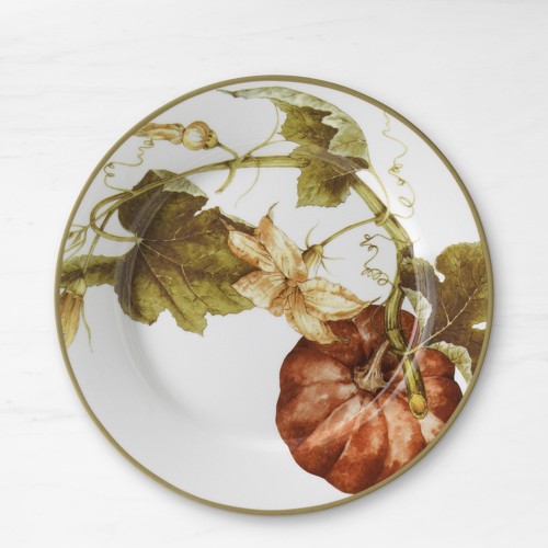 Botanical Pumpkin Salad Plates, Set of 4