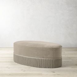 Camile Coffee Table Ottoman with Samuel &amp; Sons Fringe (48&quot;)