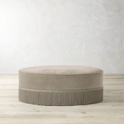 Camile Coffee Table Ottoman with Samuel &amp; Sons Fringe (48&quot;)