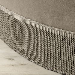 Camile Coffee Table Ottoman with Samuel &amp; Sons Fringe (48&quot;)