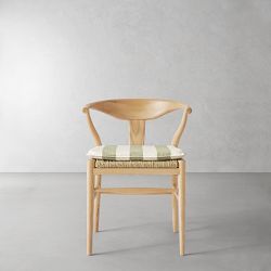 Baldwin Armchair Cushion, Standard, Basketweave, Cabana Stripe, Pistachio