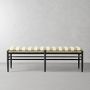 Baldwin 64" Bench, Standard Cushion, Basketweave, Cabana Stripe, Pistachio