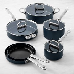 Joseph Joseph Ceramic Nonstick Space-Saving 10-Piece Cookware Set with Folding Handles