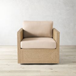 Point Reyes Swivel Chair, Sunbrella Performance Canvas, Flax