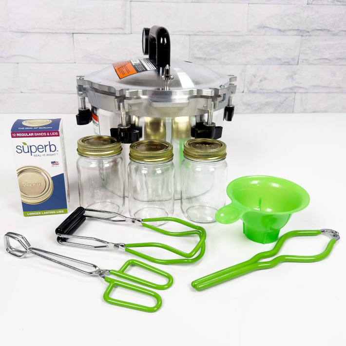 All American Aluminum Pressure Cooker, 10.5-Qt. with Rack & Superb Jars Accessory Kit