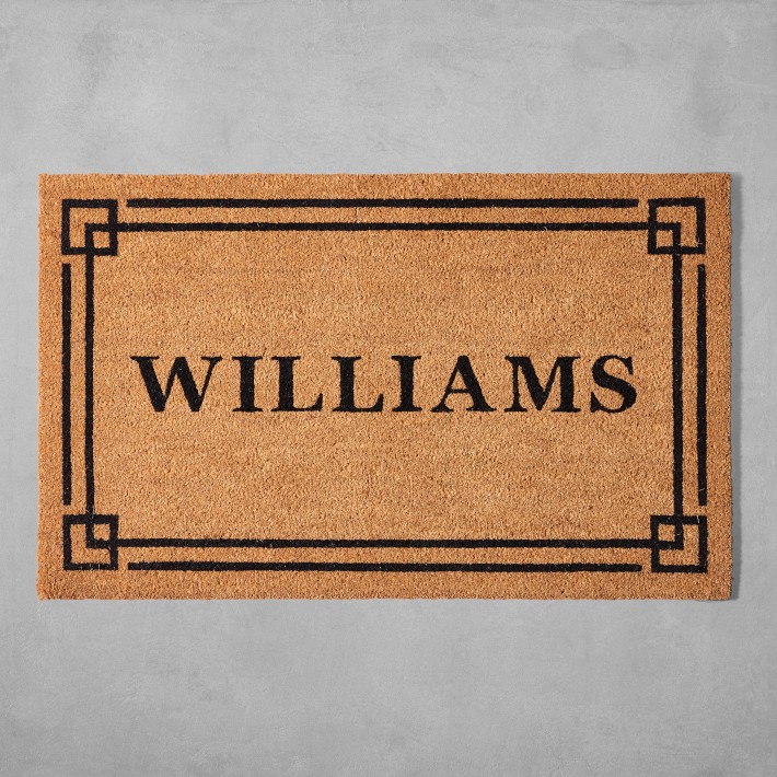 Williams Sonoma Deco Border Doormat Personalized