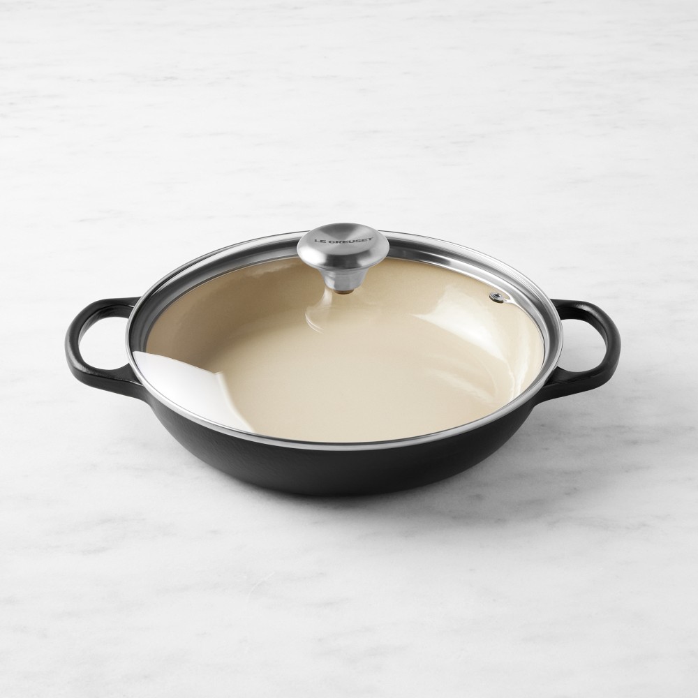 Le Creuset Signature Enameled Cast Iron Braiser with Glass Lid, 2 1/4-Qt. | Black