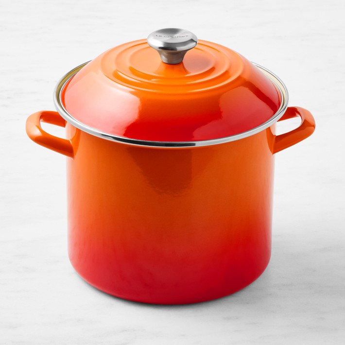Le Creuset Enameled-Steel Stock Pot with Stainless-Steel Knob