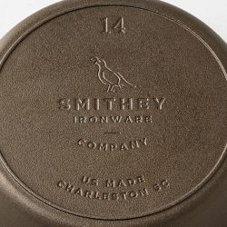 Smithey Seasoned Cast Iron Dual Handle Skillet, 14&quot;
