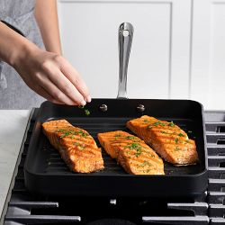 All-Clad HA1 Expert Hard Anodized Nonstick Square Grill, 11&quot;
