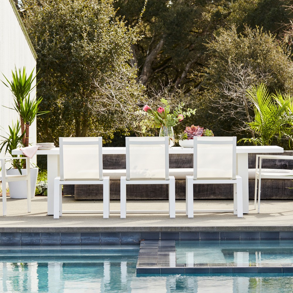 Santa Barbara Outdoor Metal Rectangular Dining Table (124&quot;)