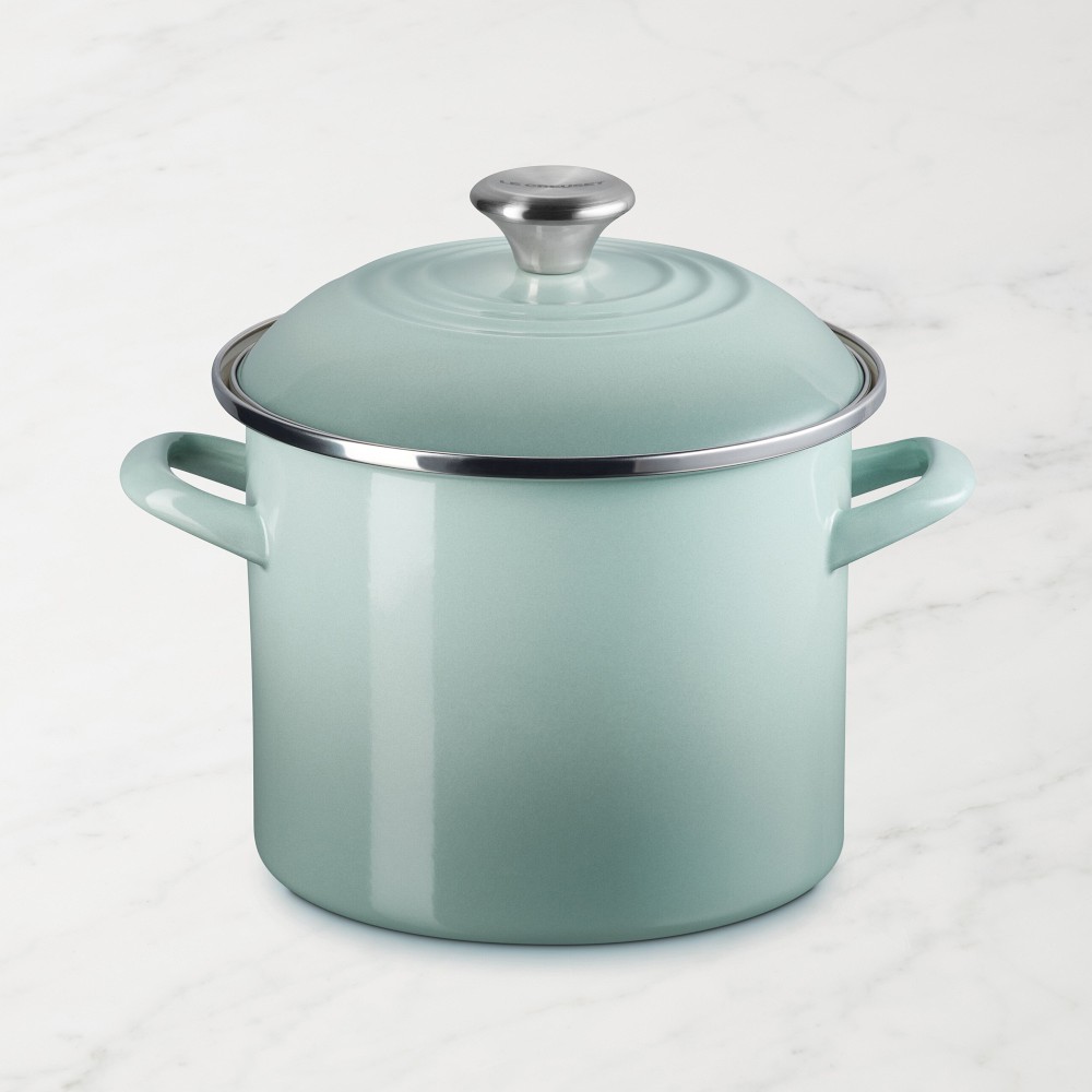 Le Creuset Enameled-Steel Stock Pot with Stainless-Steel Knob
