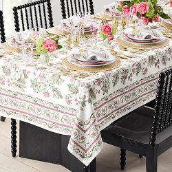 Painted Vine Tablecloth, Pink