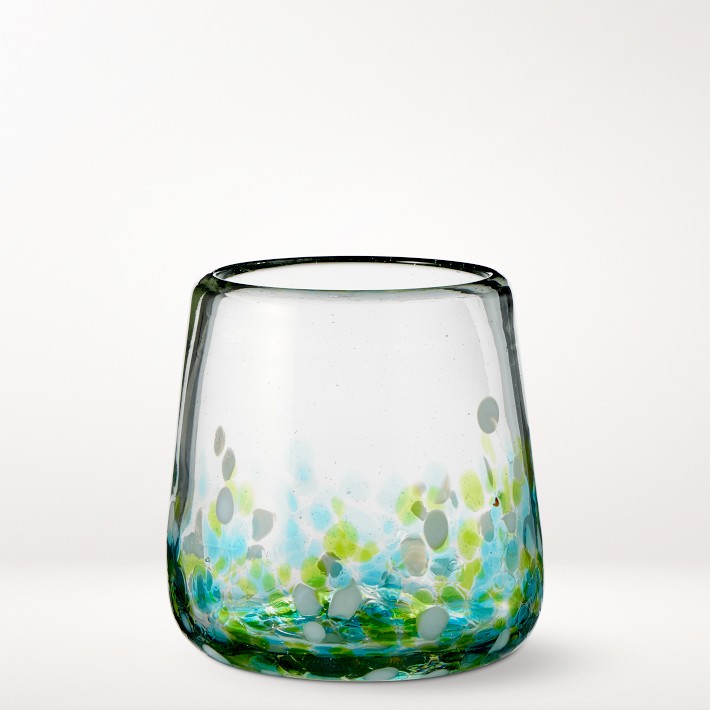 Multi-Confetti Recycled Glass Tumblers, Set of 4, Short