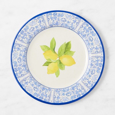 Lemon Outdoor Melamine Dinner Plates, Set of 4