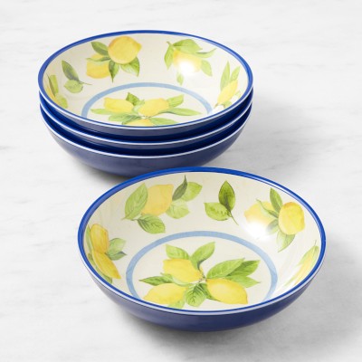 Lemon Outdoor Melamine Bowls, Set of 4