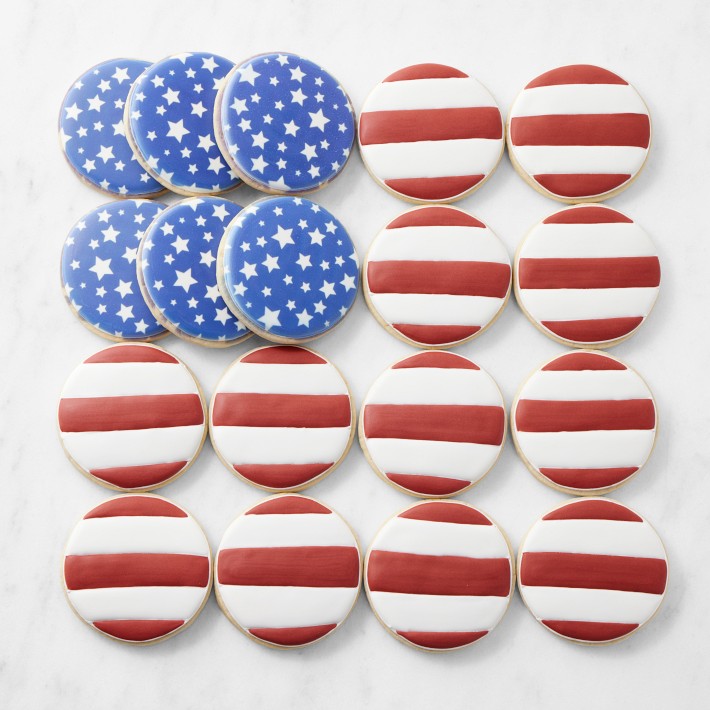 American Flag Cookies, Set of 18