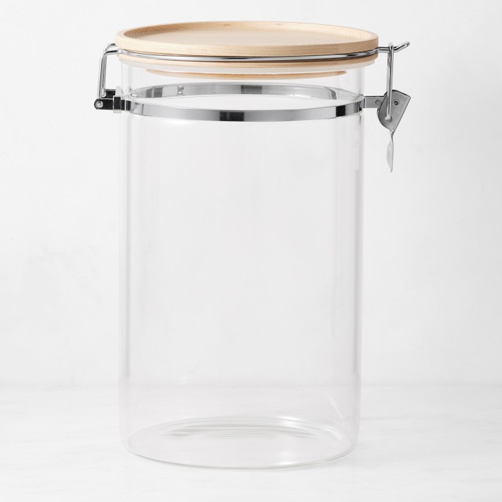 L - Hold Everything Stackable Glass Canister with Clamp