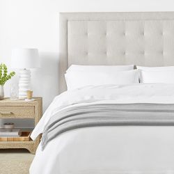 Irving Box-Tufted Upholstered Bed &amp; Headboard