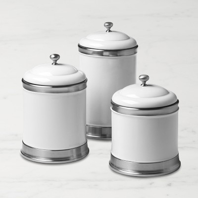 Williams Ceramic Canisters, Set of 3, White
