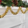 Shiny Gold Jingle Bell Faux Garland, 6'