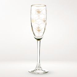 Honeycomb Champagne Flute Glasses, Set of 4