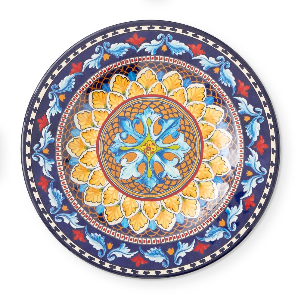 Sicily Outdoor Melamine Salad Plates, Blue