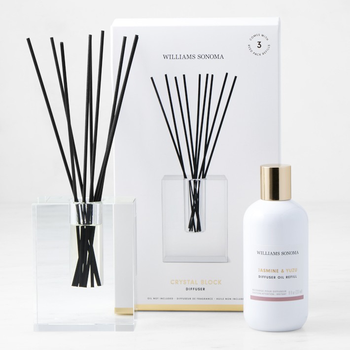 Williams Sonoma Crystal Block Diffuser and Refill Set, Jasmine and Yuzu