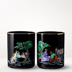 Sheila Bridges x Williams Sonoma Harlem Toile Double-Old Fashioned Glasses, Set of 4