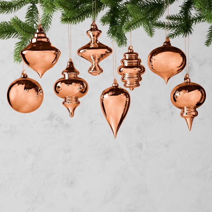 Williams Sonoma Classic Ornaments, Set of 8, Copper