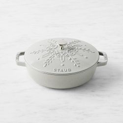 Staub Enameled Cast Iron Snowflake Braiser, 2 1/2-Qt., White Truffle