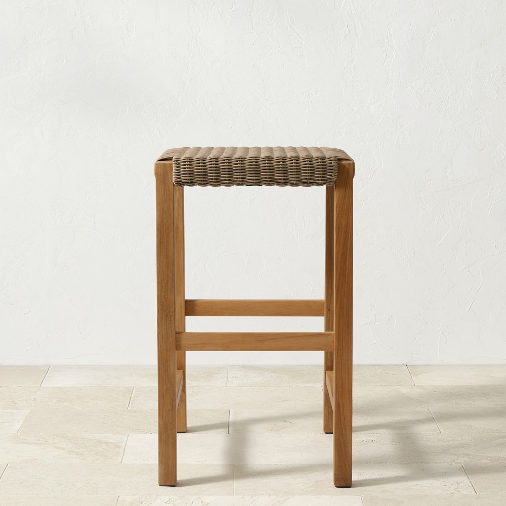 Larnaca Teak AWW Backless Bar Stool