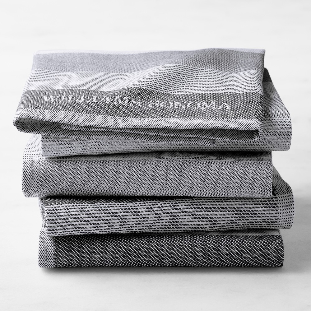 Williams Sonoma Logo Stripe Towels, Set of 4, Black