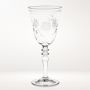 Vintage Etched Wine Glasses, Set of 4, Clear