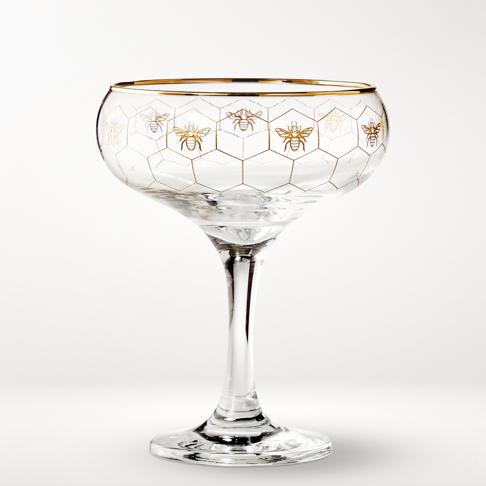 Honeycomb Coupe Glasses, Set of 4