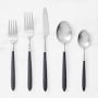 Fortessa Velo 5-Piece Flatware Set, Black and Stainless-Steel