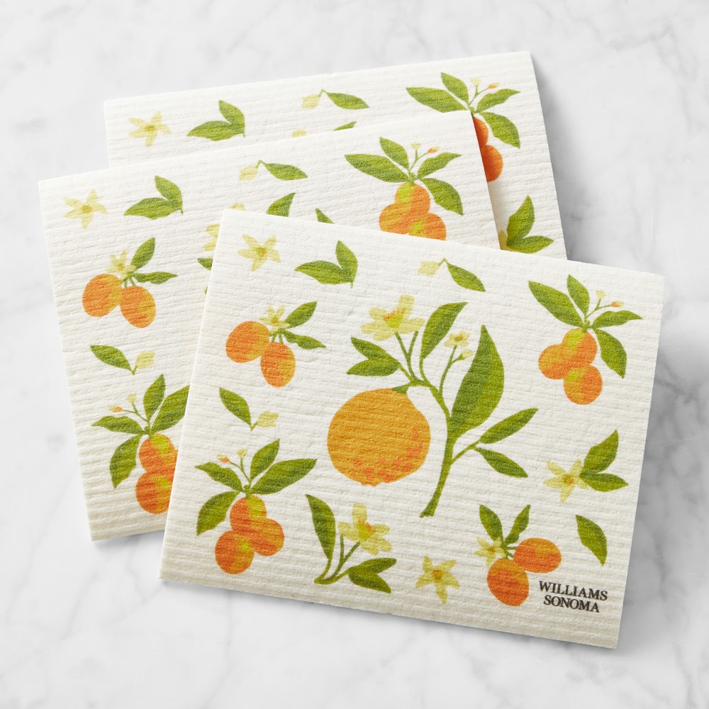 Citrus Sponge Dishcloths, Set of 3