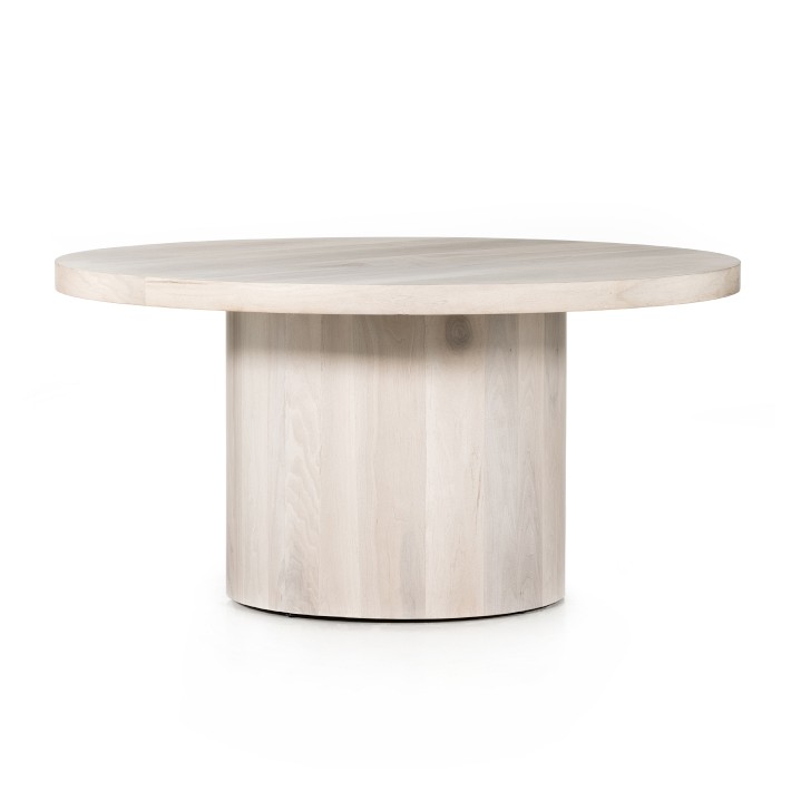 Calabria 60in Round Dining Table, Ashen, Walnut