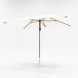 10' Rectangular Performance Umbrella, Wood Finish