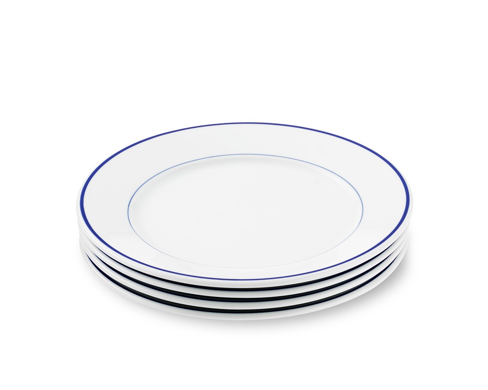 Apilco Tradition Blue-Banded Salad Plates, Set of 4
