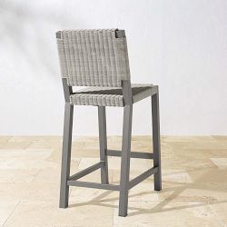 Larnaca Slate Grey Metal x All-Weather Weave Bar Stool